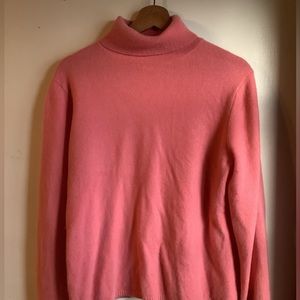 Coral Cashmere Turtleneck